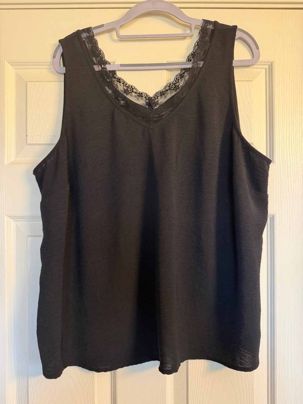 Black Lace-Trim V-Neck Camisole